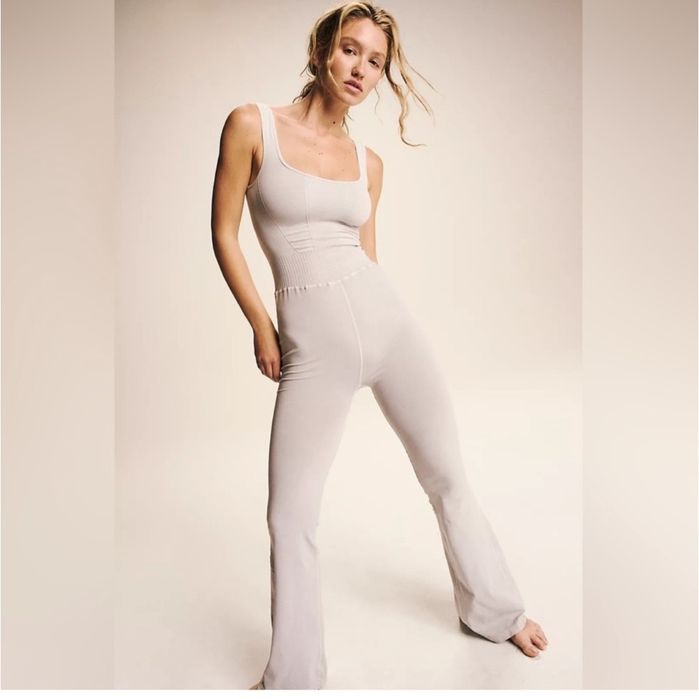 Free People Movement Good Karma FlareOnesie Ice Grey XS/S $118